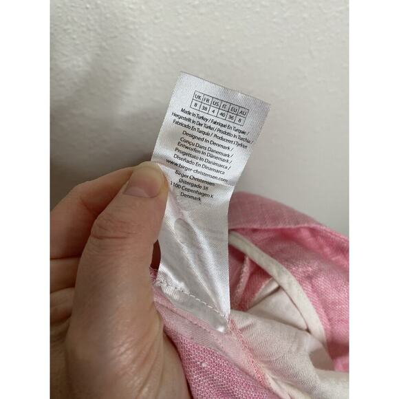 REMAIN BIRGER CHRISTENSEN Linen Bermuda Shorts Pink Size 4 - Picture 9 of 12